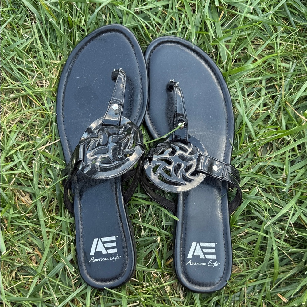 American Eagle Outfitters Black Thong Sandals